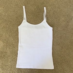 John Galt White Ribbed Tank Top